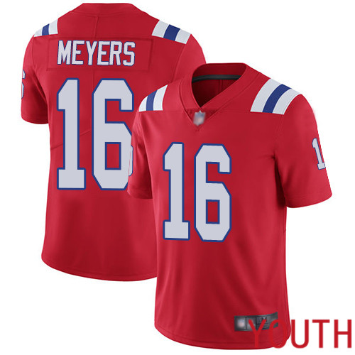 New England Patriots Football 16 Vapor Limited Red Youth Jakobi Meyers Alternate NFL Jersey